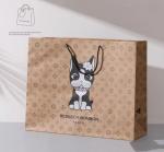 Grosgrain Handle Matte Black Paper Bag Gold Hot Stamping Retail Paper Shopping