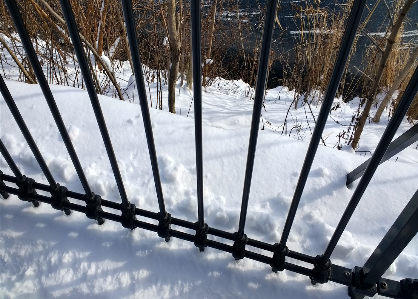 Spear Top Fence, Hercules Fence, Top Spear Fence, Pressed Top Steel Fence Coated at black 2100mm x 2400mm