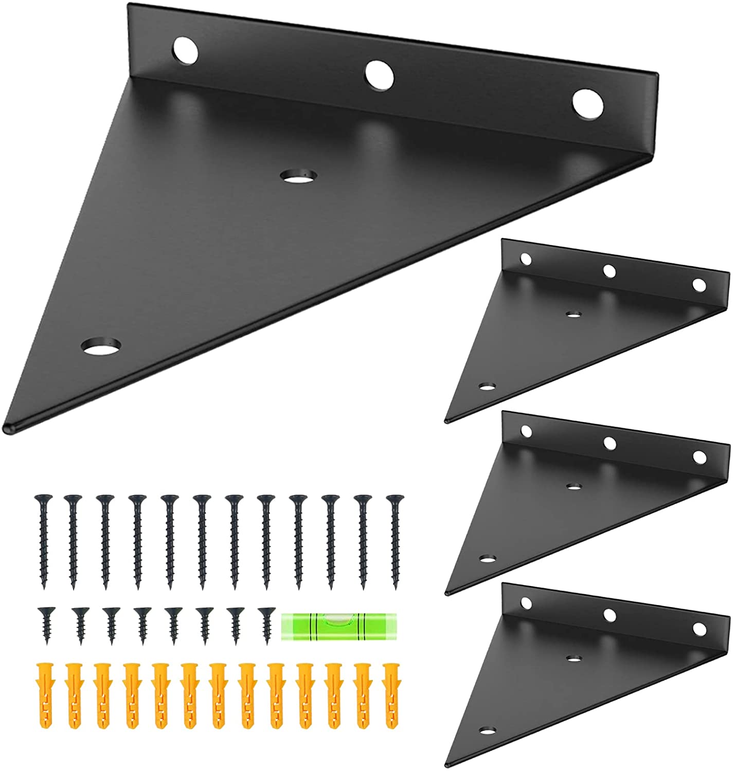 Sturdy Gold Floating Shelves Bracket Shelf Triangular Bracket for Heavy Duty Support