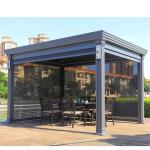 Aluminum waterproof louvered gazebo outdoor bioclimatic awning louvered system