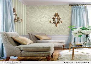 Wholesale Waterproof Damask Removable Wallpaper Flower Pattern With Vinyl Coated Paper from china suppliers