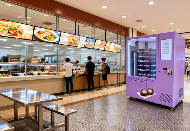 All-Day Access Food Vending Machine With Smart Temperature Control And Remote Management