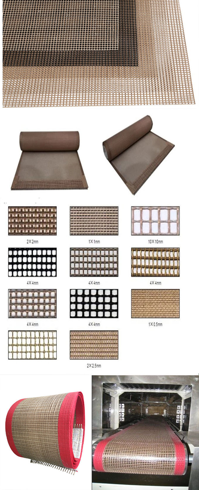 Oven Liner Baking Mat Incline Conveyor Belt Lightweight 0.7 Mm Thickness