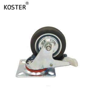 Wholesale Zinc Plated 3inch 4inch 5inch Black Rubber Rotating Wheel for Furniture Trolley Barrow from china suppliers