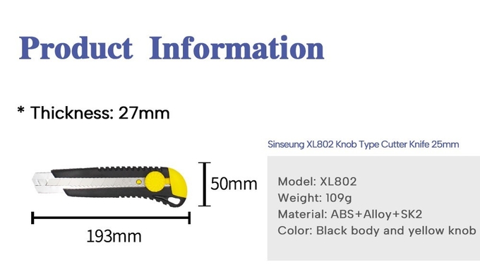 Utility Snap Off Knife Blade Replacement Suspension Hole SK2 Steel Blade