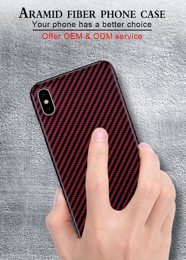 iPhone X Red Glossy Finish Aramid Fiber Phone Case