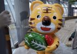 Cartoon Fiberglass Tiger Shopping Center Decorative With Cute Face