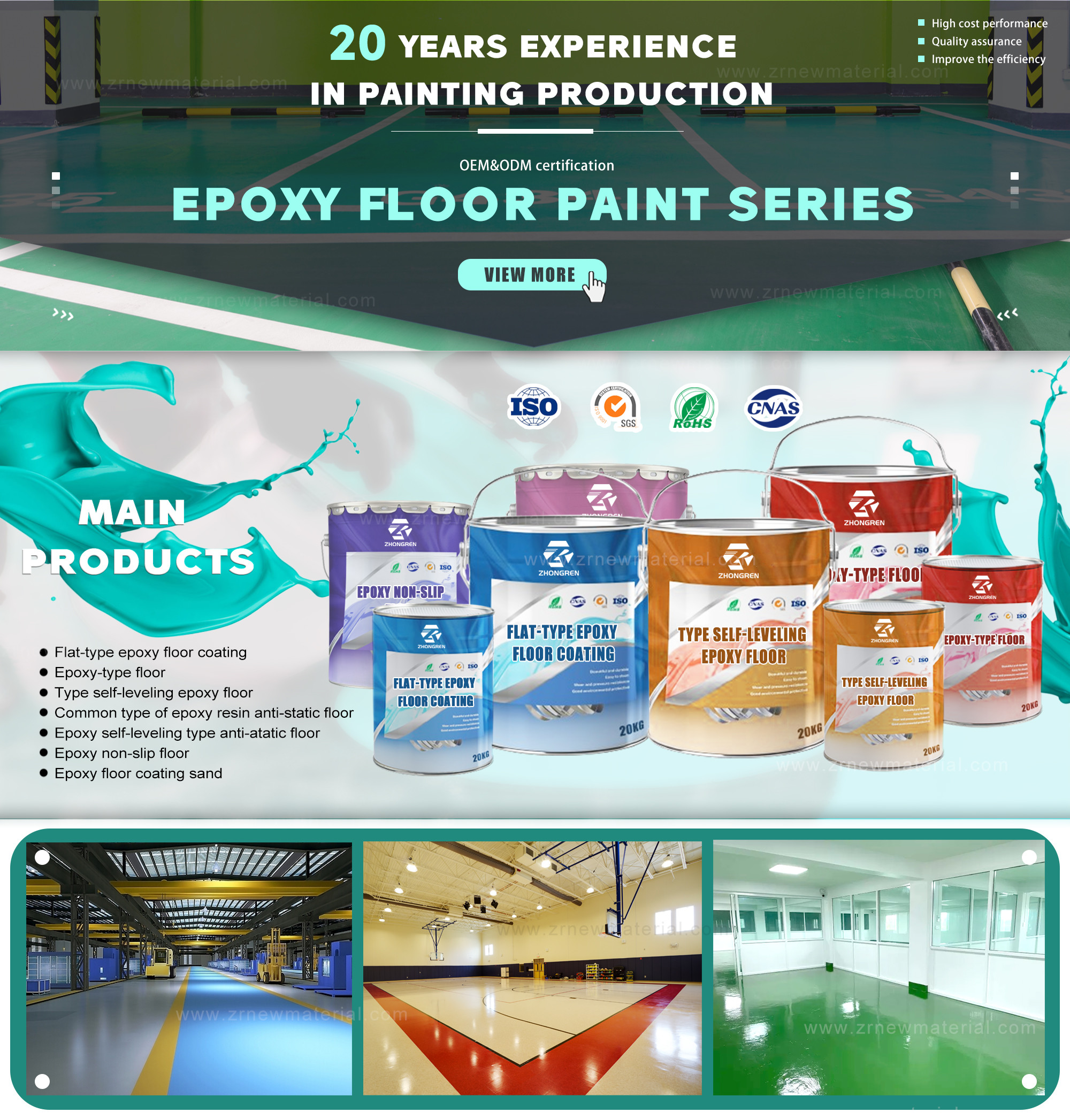Workshop Antistatic Floor Coating Self Leveling Epoxy Floor Paint Chemical Resistant