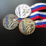 Russian curling sports event winner medal, gold silver bronze curling sports