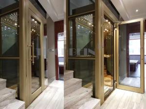 Wholesale 5 Stops Private Office VVVF Drive Modern Home Elevator 300kg-500kg Germany Technique Auto Center Glass Door Opening from china suppliers