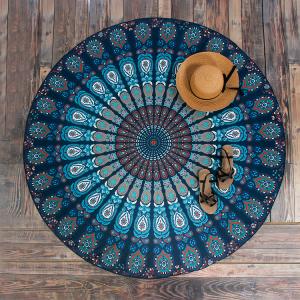 Wholesale Round Beach Throw Tapestry Hippy Boho Gypsy Cotton Tablecloth Beach Towel from china suppliers