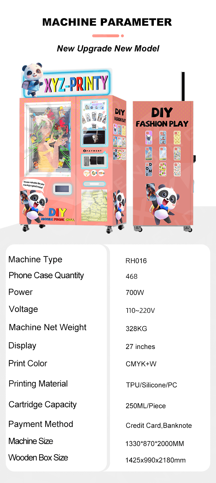 2025 Innovative Vending Machine Smart Phone Case Diy Printer Vending Machine