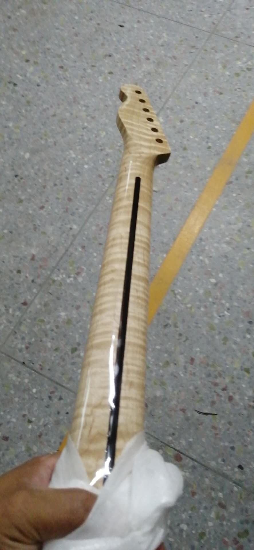 Custom Grand Paddle Guitar Headstock Unfinished Roasted Maple ST Guitar Neck Electric Acoustic Guitar Accept Kinds OEM
