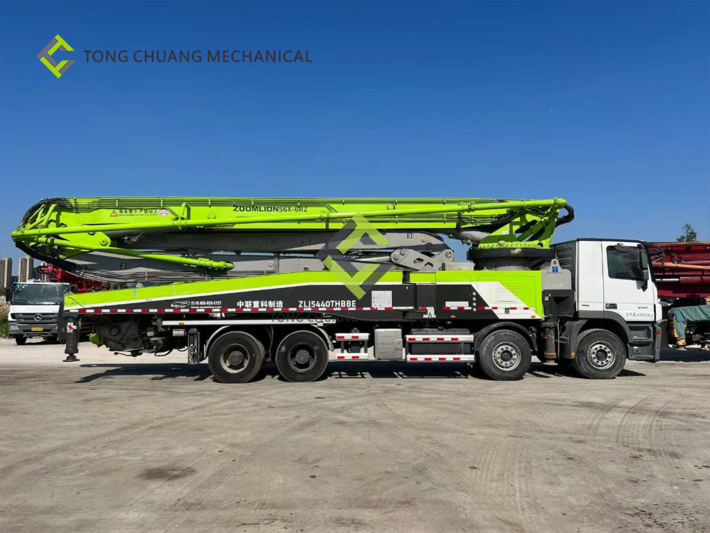 Zoomlion Remanufactured Used Concrete Boom Truck 56 Meters Installed Concrete Pump