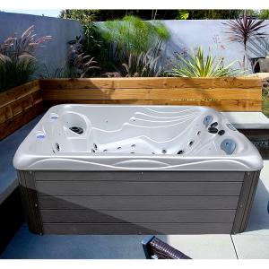 Wholesale Small Size 3 People Freestanding Hot Tub Outdoor Whirlpool Spa Bathtub With LED from china suppliers