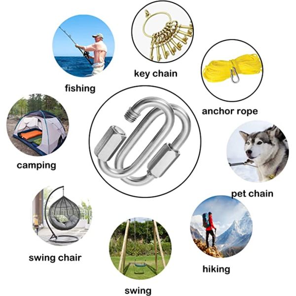 Stainless Steel C-type Chain Connection Buckle Quick Link Chain C-ring Marine Hardware