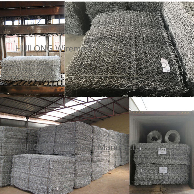 ASTM A975 Gabion Box Wire Mesh , Galvanized 10mm Gabion Stone Basket 3