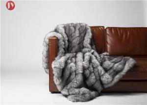 Wholesale Gray Cutting groove Faux Fur Weighted Blanket , Faux Coyote Fur Blanket 80''X60'' Optional Color from china suppliers
