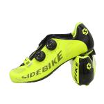 Fluorescent Yellow Cycling Shoes / Carbon Fiber High Stiffness Light Weight Bike
