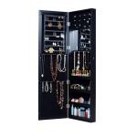 Black MDF Mirror Jewelry Armoire Full Length 146cm Height For Living Room