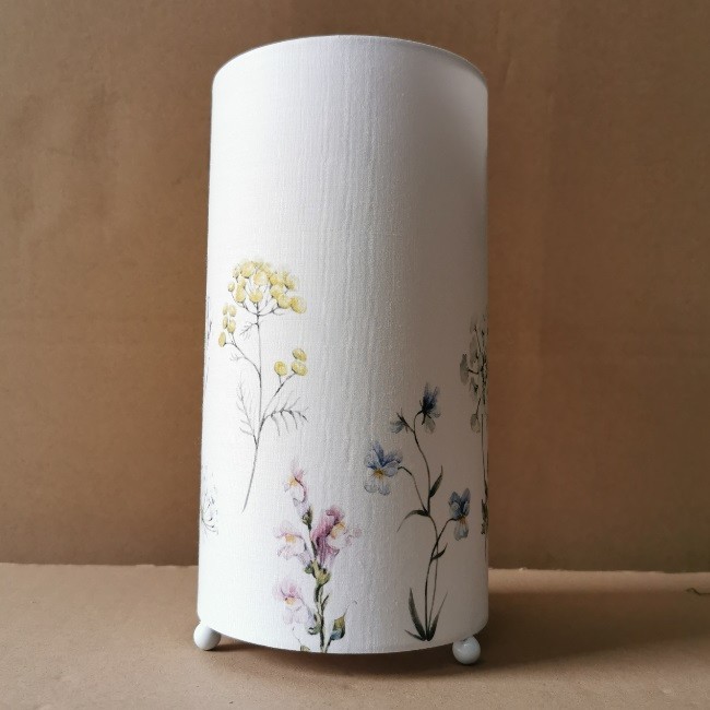 Palm Birds Print Cylindrical Simple Modern Table Lamp H200m 3 Ball Feet