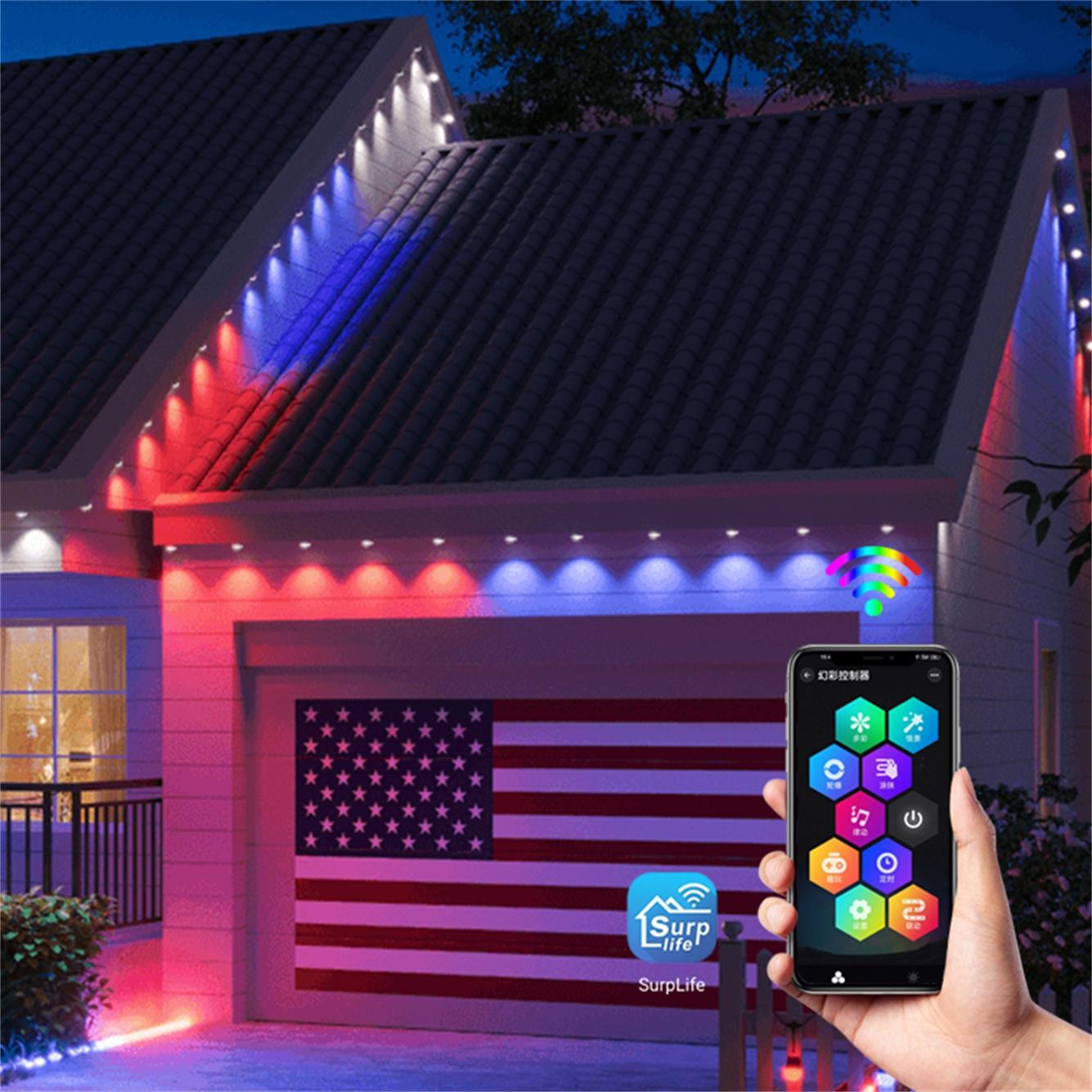 Home 24V RGBW IP67 LED Eaves Light Outdoor Color Decorative for Christmas and Year
