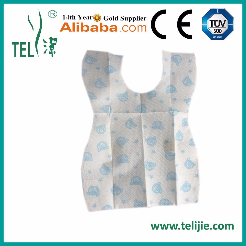 Color Printing Disposable 24.5*34.5cm Waterproof Baby Bibs