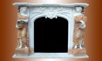 Nature Marble Statue fireplace mantel,China stone carving fireplaces supplier,