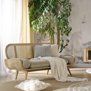 Wholesale Bedroom Rattan Linen Sofa Linen Filled Sponge Seat Bag from china suppliers