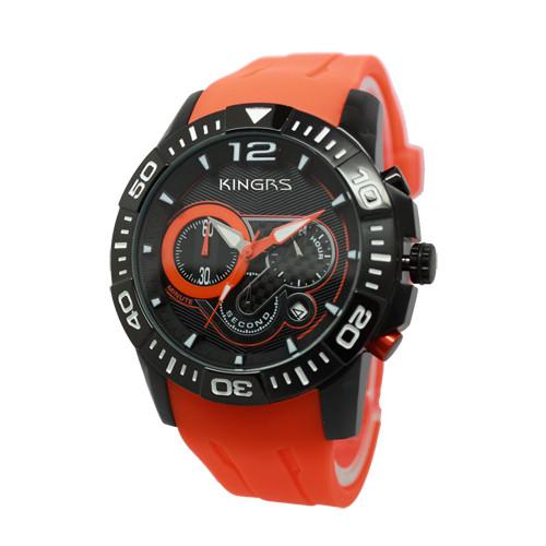 Two Movement Digital Wrist Watches Stainless Steel Case With Silicone Band For