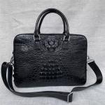 Exotic Real Crocodile Skin Zipper Closure Businessmen Laptop Briefcase Shoulder