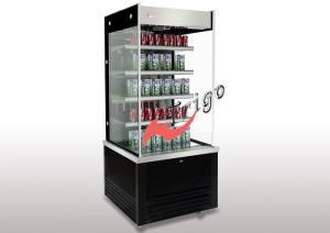 Wholesale Vertical Open Display Cases For Beverage / Milk , Square 4 Shelves Open Display Cooler from china suppliers