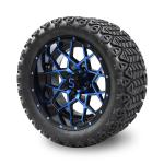 14 Inches Golf Cart Blue/Black Wheels And 22*10-14 All Terrain Tires