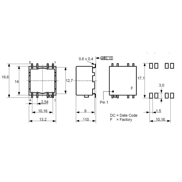 Unshielded 3A Audio & Signal Transformers T60403-K5032-X104