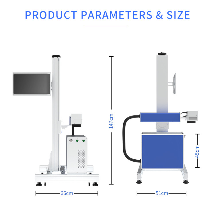 High Speed 30W 60W CO2 Fly Laser Marking Machine CE ISO