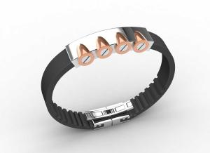 Wholesale Top Quality Europe Fashion Stainless Steel Genuine Leather Silicone Bangle Bracelet ADB46 from china suppliers