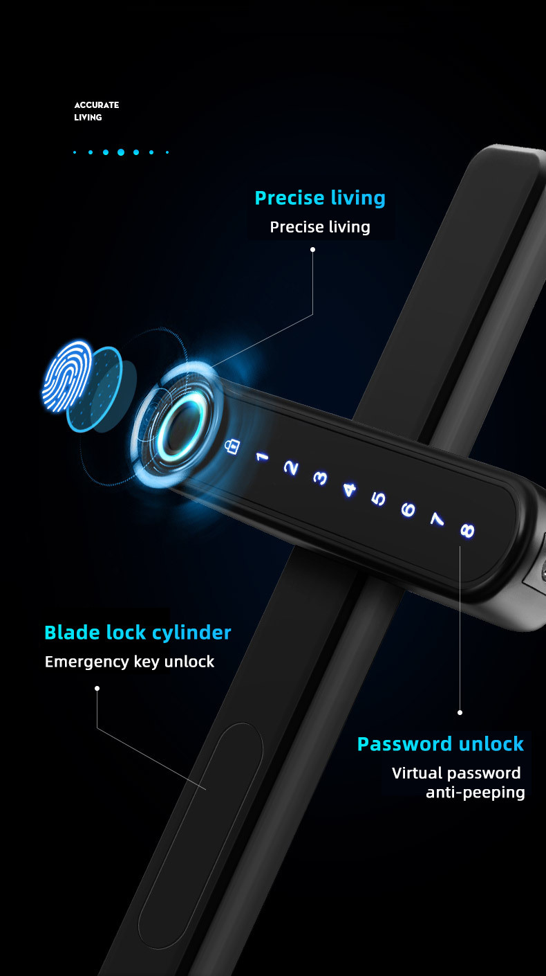 Digital Ttlock Digital Door Lock Black Password Card With IC Card