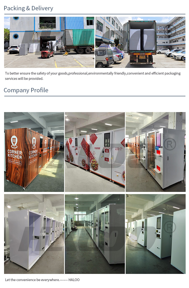 24h Self-Service Fully Automatic Hot Food Vending Machine With Microwave Heating