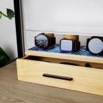 Vintage Customized Watch Storage Case Clear Acrylic Cover Watch Wooden Drawer