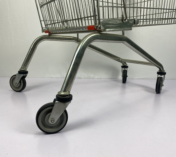 275L European Style Supermarket Trolley Carry Large Capacity Metal Cart With Foldable Double Child Seats