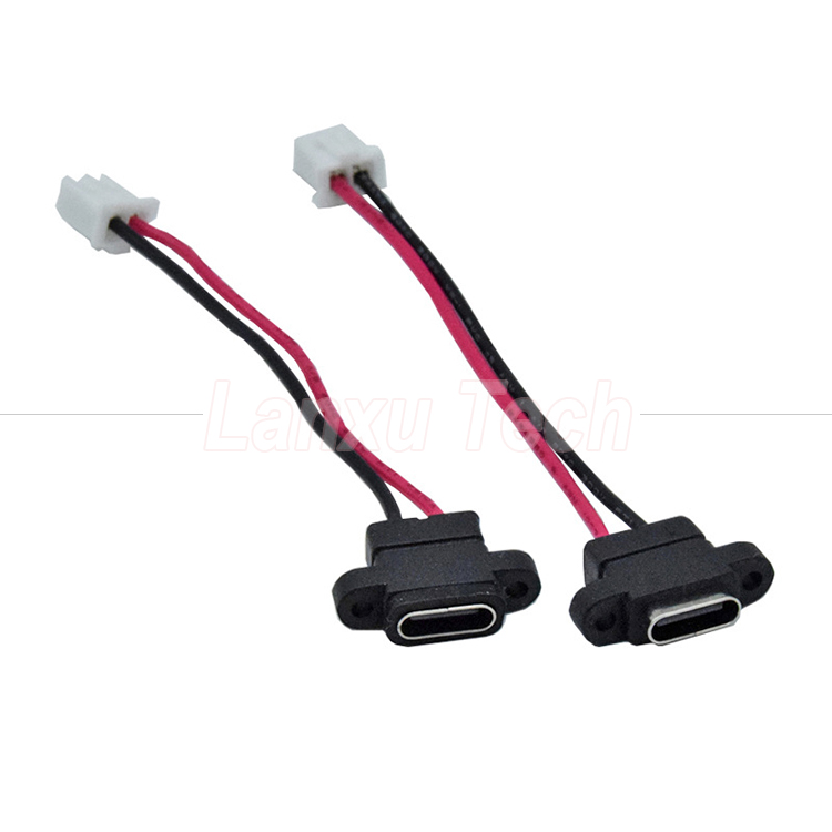 Waterproof USB Type C Female Socket to 2 Pin 4 Pin PH 2.0 XH 2.54 SH1.0 VH ZH MX Connector Cable