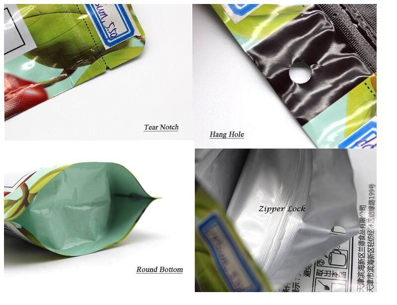 Colorful Laminated Stand Up 200 Mic Aluminum Foil Coffee Bags