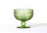 250ml Lead Free Solid Colored Ice Cream Cups , Embossed Vintage Ice Cream Glass
