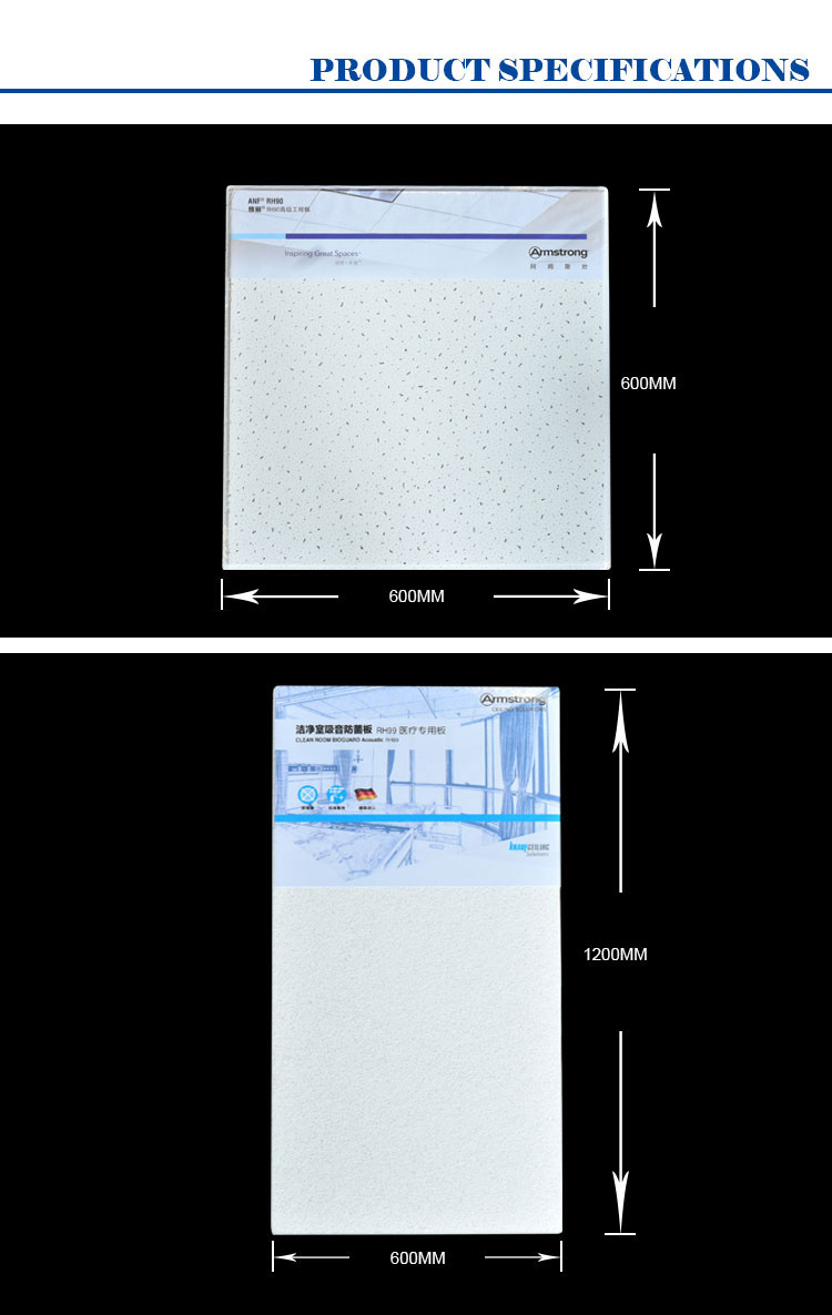 OEM Mineral Fiber Ceiling Board Fireproof Ceiling Tiles Mineral