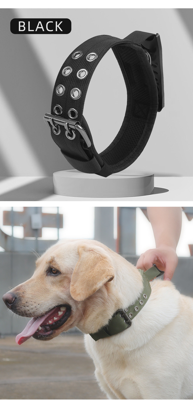 Pet Adjustable Tactical Dog Collar Reflective Thickened Nylon Collar