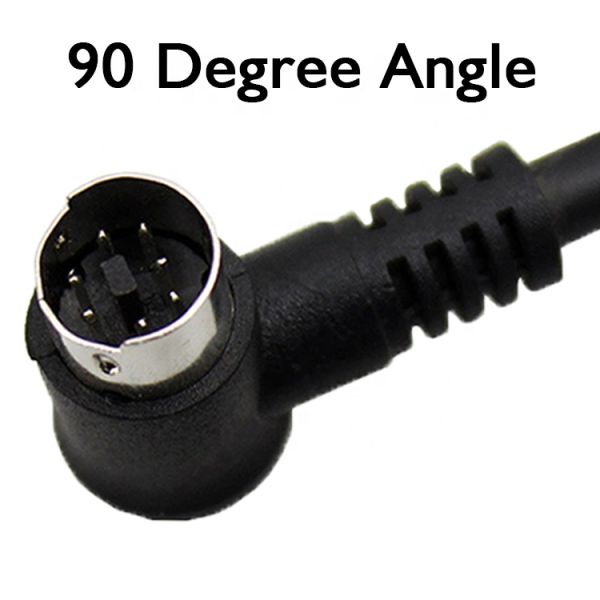 Custom 90 Degree Right Angle L Shape S Video Male to Male Female 7 Pin Mini Din Extension Cable for STB