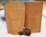Biodegradable Kraft Paper Coffee Bags 200 Microns Stand Up