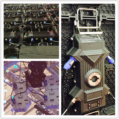 Blue Power Input Male to Female Connector, Panel Mount Connector for Stage Light