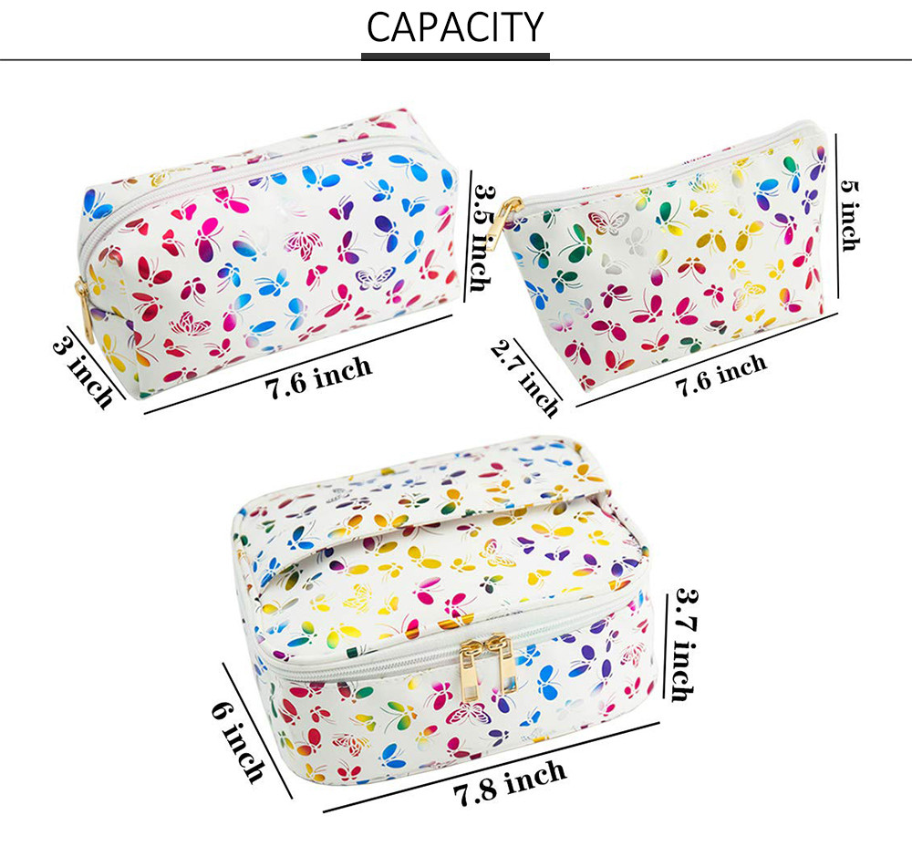 Women 3pcs Polyester Multifunction Large Toiletry Bag