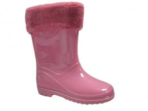 China PVC Plush Fur Lined Rain Boots TIANO on sale
